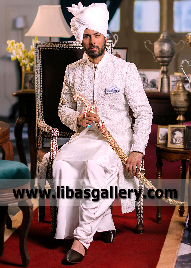 White Groom Sherwani For An Elegant And Refined Man